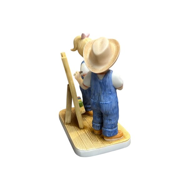 Home Interiors 2003 Denim Days Portrait of Debbie Danny Porcelain Figurine - Picture 3 of 9